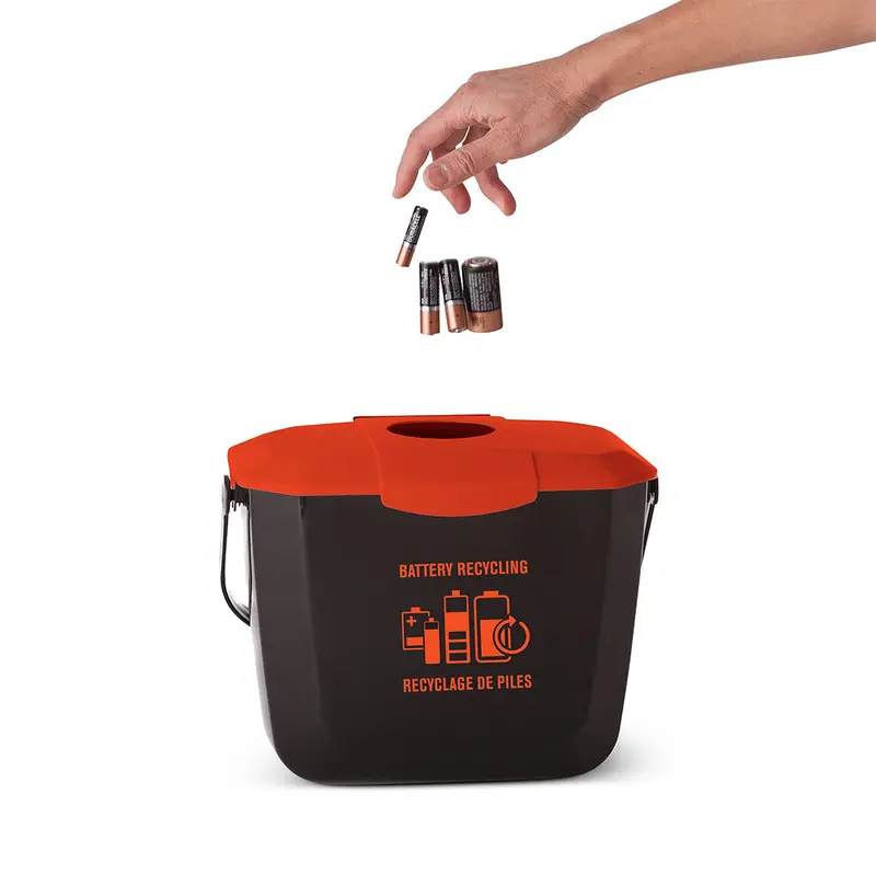Globe 2-Gallon Battery Recycling Container – Dedicated Waste Bin for Hazardous Materials (Model 9309)