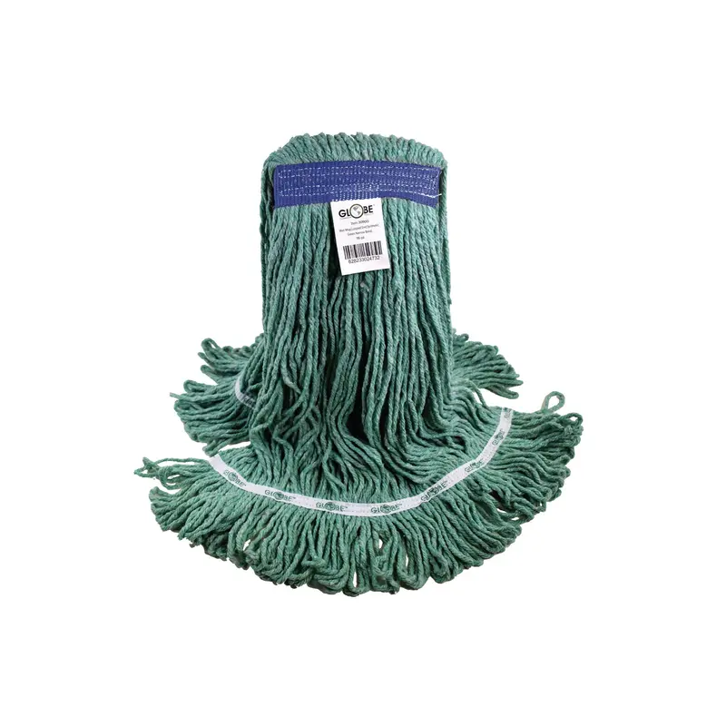 Globe Syn-Pro® Green Looped-End Synthetic Narrow-Band Wet Mop – Assorted Sizes