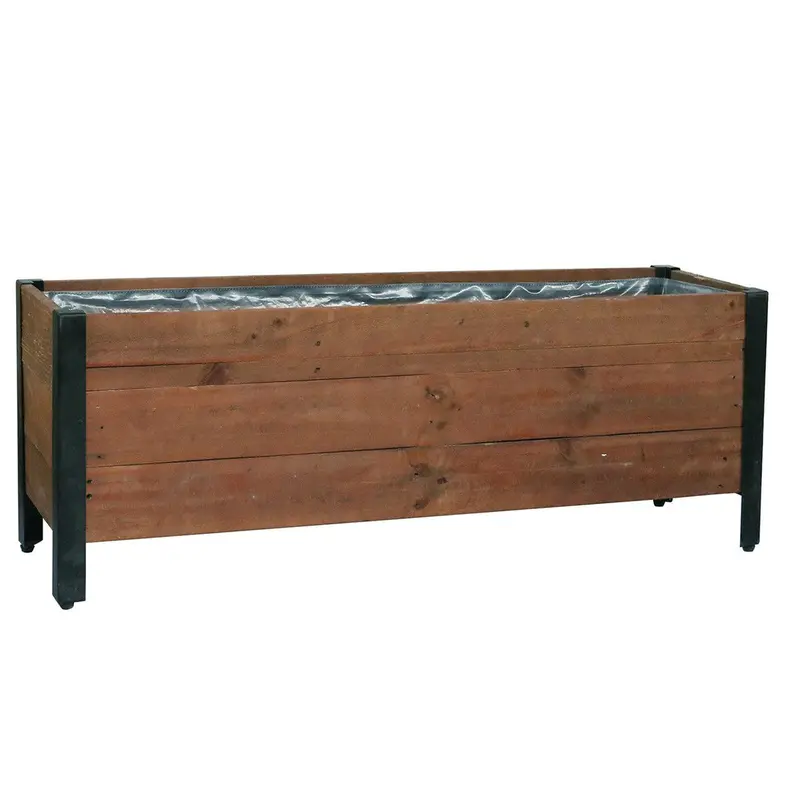 Grapevine Urban Garden Recycled Wood & Metal Rectangular Planter – PL10004