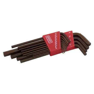 Gray Tools 13-Piece Metric Hex Key Set – Ultra-Fine Range (0.05–0.375 mm), Full-Length (Model 69713)