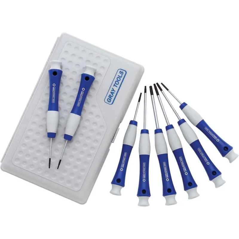 Gray Tools 8-Piece Precision Torx Screwdriver Set – Ergonomic Handles, TXS800 Series