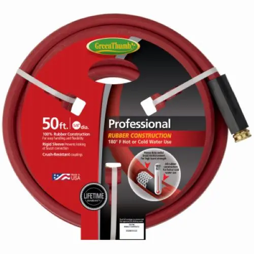 Green Thumb 8696GT-50 5/8-Inch x 50-Foot Red Rubber Hot Water Garden Hose (Pack of 2)