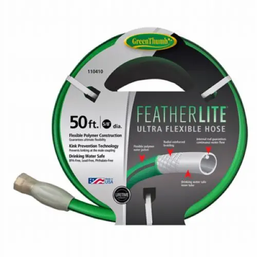 Green Thumb Featherlite 5/8″ x 50′ Flexible Anti-Kink Hose – Single Unit