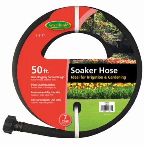 Green Thumb GTWS50 50-Foot Black Rubber Drip Soaker / Sweater Hose – Single Unit