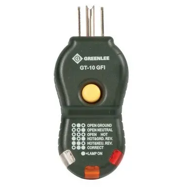 Greenlee GT-10GFI GFCI Circuit Tester for Ground Fault Detection