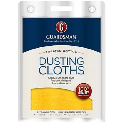 Guardsman Ultimate Reusable Lint-Free Dusting Cloths – 5-Pack, 7 Total Cloths