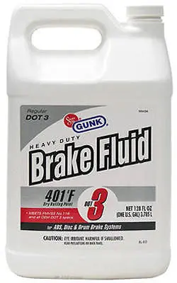 GUNK M4434 DOT 3 Brake Fluid – Heavy-Duty, 1-Gallon Bottle (4-Unit Bundle)
