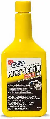Gunk Power Steering Fluid with Stop Leak – 12 oz Universal Formula, 6-Pack