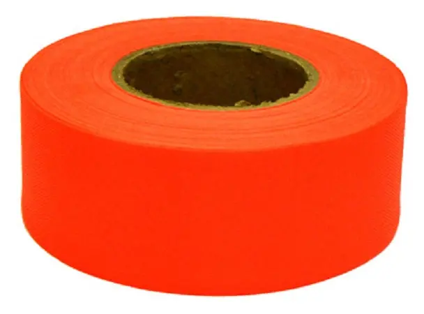 Hanson 17000 Orange Vinyl Glow Flagging Ribbon – 150 ft Roll, Pack of 24