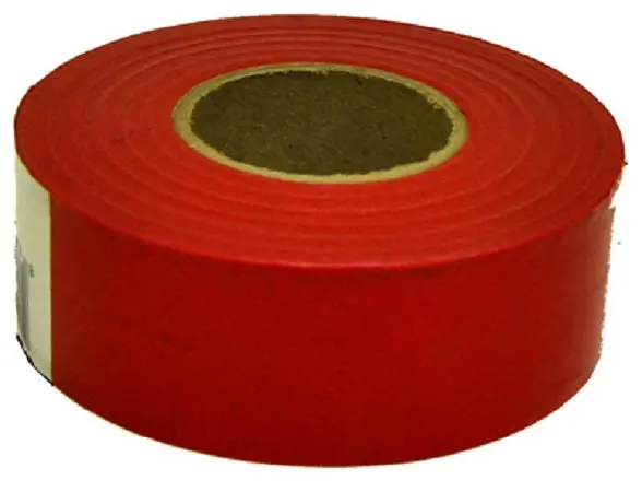 Hanson 17002 Glow-in-the-Dark Red Vinyl Flagging Tape – 150 ft Roll, Pack of 24