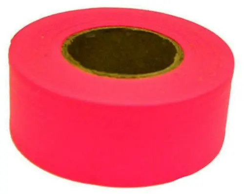 Hanson 17003 Pink Vinyl Glow Flagging Ribbon – 150 ft Roll, Pack of 24