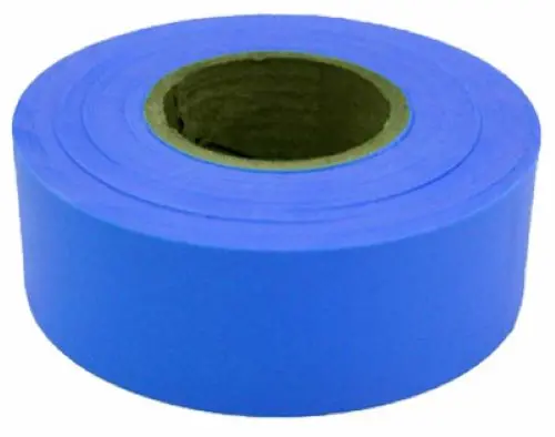 Hanson 17023 Bright Blue Vinyl Flagging Tape – 1-3/16″ x 300 ft, Pack of 24 Rolls