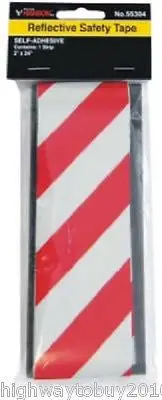 Hanson 55304 Bicolor Reflective Safety Tape – Red & Silver, 2″ x 24″, Self-Adhesive, 24-Pack