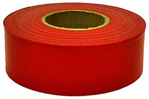 Hanson Bright Red Vinyl Flagging Tape – 1-3/16″ x 300 ft, Pack of 4