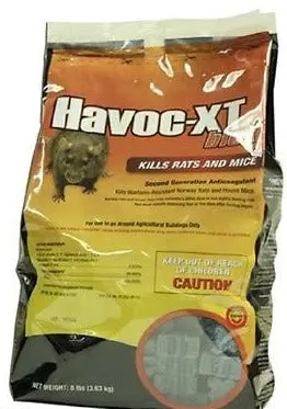 Havoc XT 116362 Rodent Blok Bait – 8 lb Agricultural Rat & Mouse Control, 4-Bag Lot