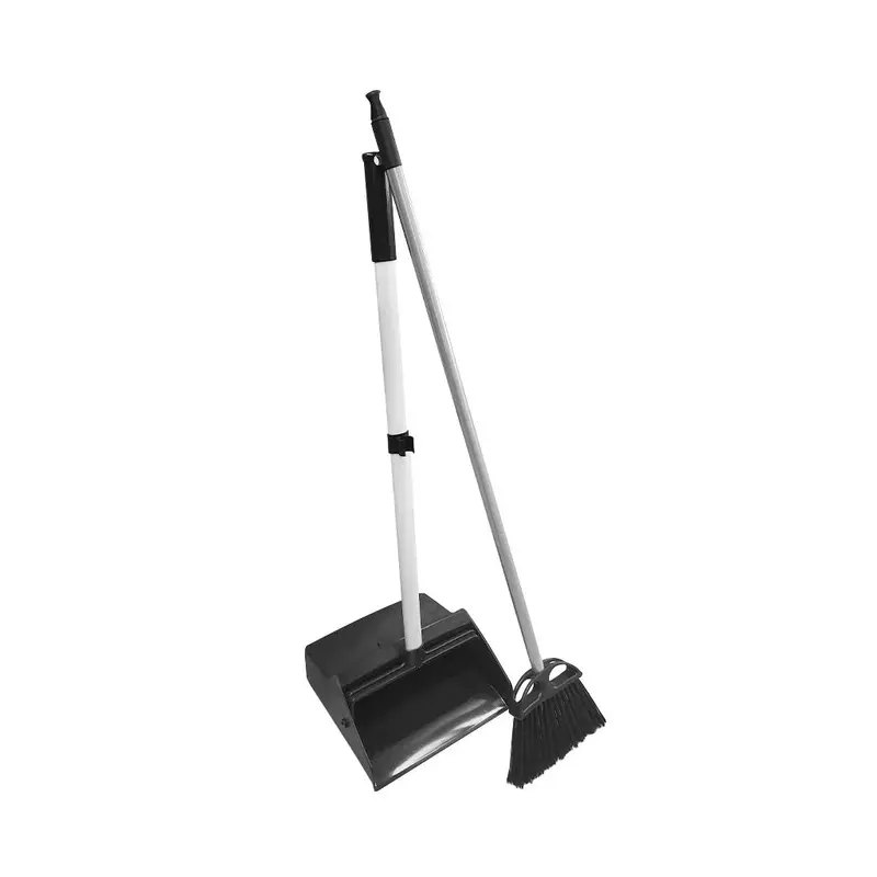 Heavy-Duty Lobby Cleaning Combo – Wheeled Dustpan & Broom Set for Commercial Spaces (3034)