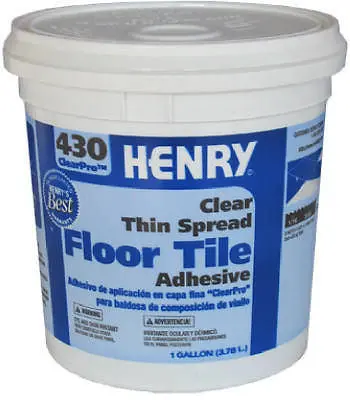 Henry Vinyl Tile Adhesive – Clear, Thin-Spread Formula, 1-Gallon, 1-Count
