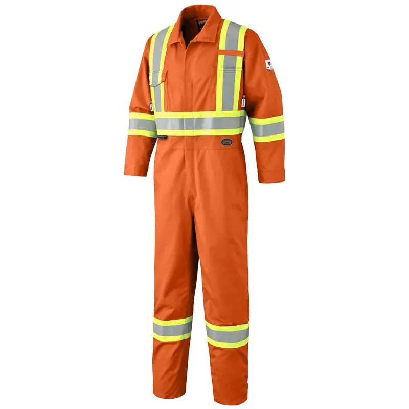 Hi-Vis Orange FR Coverall – Pioneer FR-Tech® 88/12 7 oz Flame-Resistant Suit with Leg Zippers (Models 7705 / 7705T)