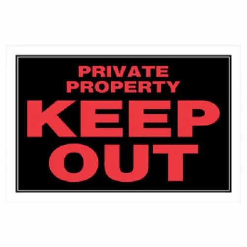 Hillman 839906 Plastic Private Property Keep Out Sign – 8 in x 12 in, Pack of 24