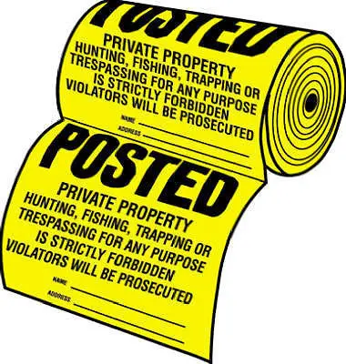 Hillman 845771 Tyvek Boundary Notification Signs – Yellow & Black, 100-Count Roll (2 Rolls)