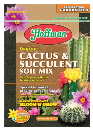 Hoffman 10410 Organic Cactus & Succulent Potting Mix – 10 Quart Bag (Pack of 4)