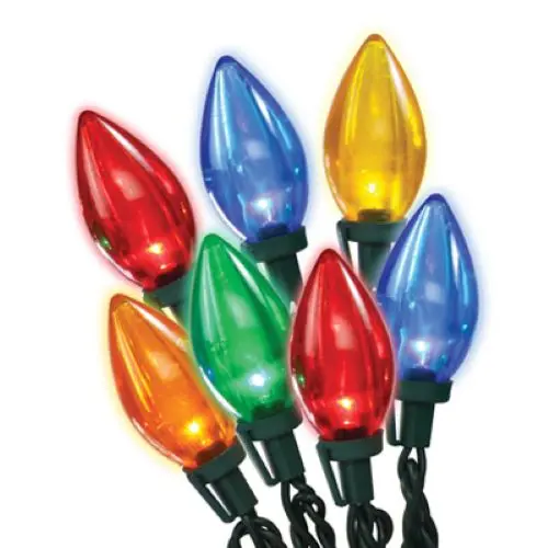 Holiday LED C9 Bulb Set – 25-Light Multi-Color Transparent String Lights