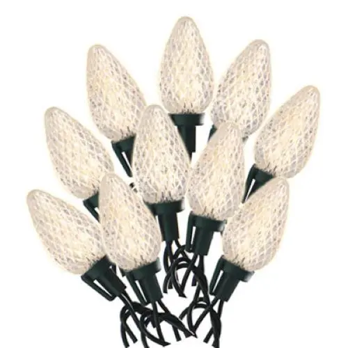 Holiday LED C9 Faceted Bulb Set – 25-Light Warm White String Lights