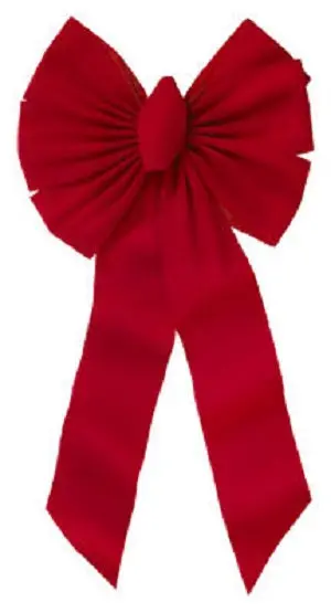 Holiday Trim 7-Loop Red Velvet Christmas Bow – 14″ x 28″ x 4″, Pack of 16