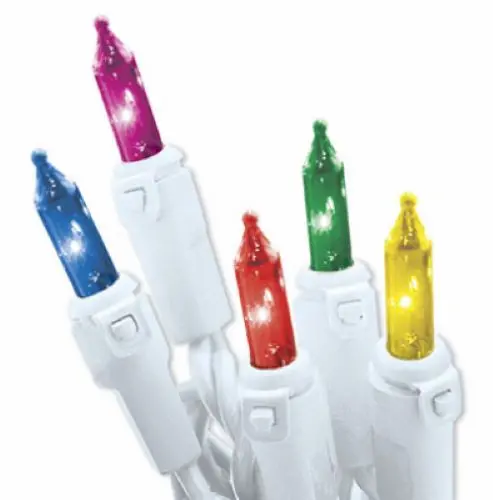 Holiday Wonderland 100-Light Multi-Color Christmas Lights with White Cord – Pack of 12