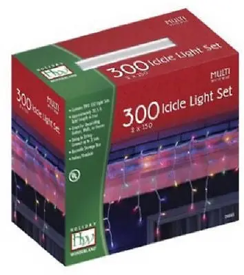 Holiday Wonderland 300-Light Multi-Color Icicle Christmas Lights – Pack of 8
