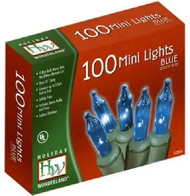Holiday Wonderland 4004-88A Blue Mini Christmas Lights – 100-Light Strand (Pack of 20)