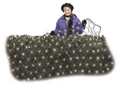 Holiday Wonderland 47893-88 Cool White Micro LED Christmas Net Lights – 4′ x 6′, 70-Light Set (1-Pack)
