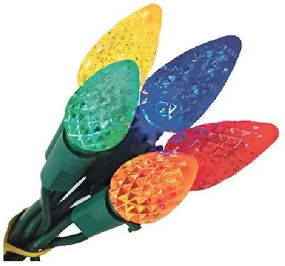 Holiday Wonderland 47941-88A Multi-Color C6 LED Christmas Lights – 200-Count Spool, Pack of 6