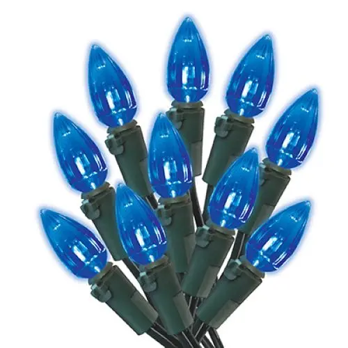 Holiday Wonderland 70-Light Blue C3 LED Faceted String Lights