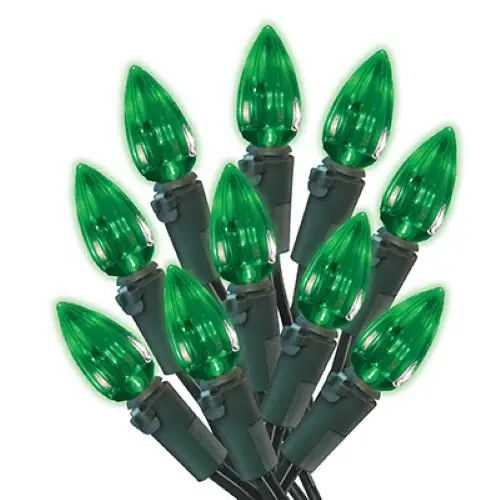 Holiday Wonderland 70-Light Green C3 LED Faceted String Lights
