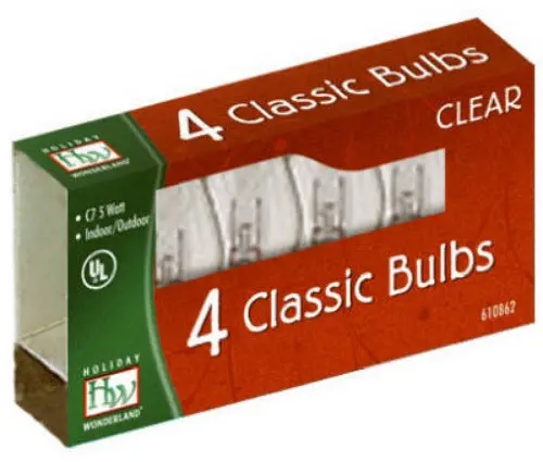 Holiday Wonderland C7 Clear Bulbs – 4-Pack, 75 Count