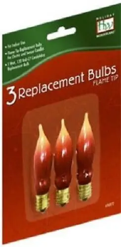 Holiday Wonderland C7 Flame Tip Electric Window Candle Bulbs (3-Pack, 100 Total)