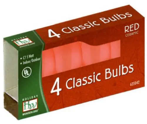 Holiday Wonderland C7 Red Replacement Bulbs (4-Pack) – Pack of 15