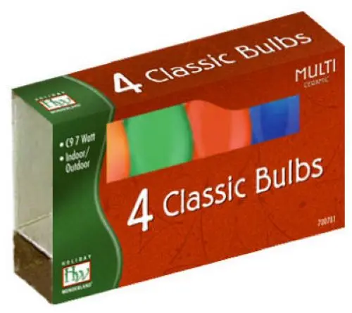 Holiday Wonderland C9 Ceramic Multi-Color Christmas Bulbs (4-Pack, 25 Total)