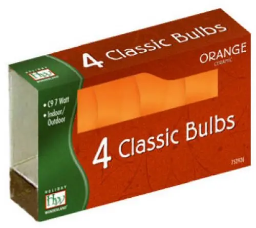 Holiday Wonderland C9 Ceramic Orange Christmas Light Bulbs (4-Pack, 100 Total)