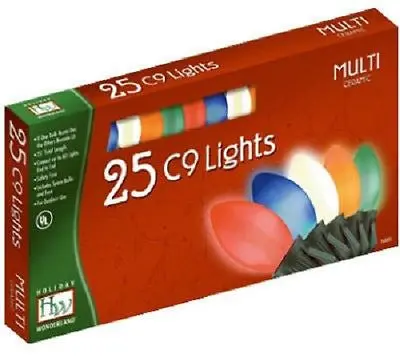 Holiday Wonderland C9 Multi-Color Ceramic Christmas Light Set (25-Light) – 6-Pack