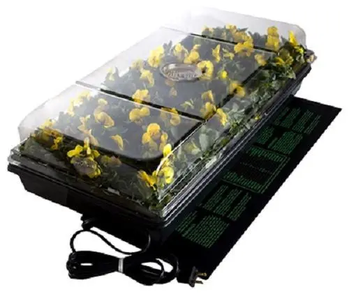 Hydrofarm CK64050 Heated Seed Starting Station with Thermostatically Controlled Heat Mat – Pack of 4