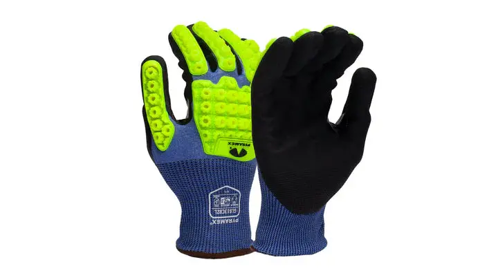 Impact-Resistant Cut Gloves – Pyramex Micro-Foam Nitrile, A4 Cut + Level 3 Impact, Model GL613CBZ