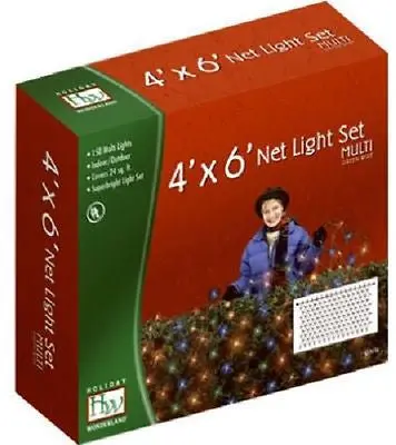 Inliten Holiday Wonderland 150-Light Festive Net Christmas Lights – 4′ x 6′ (Pack of 2)