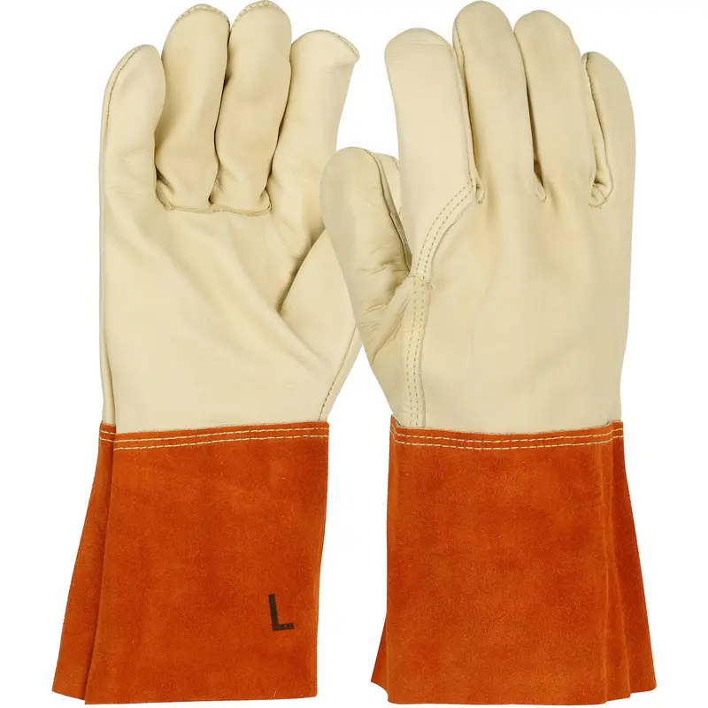 Ironcat® Premium Cowhide MIG Welder’s Gloves – Reinforced Palm & Extended Cuff Design
