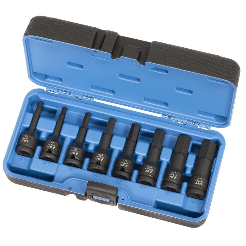 Jet 8-Piece 1/2-Inch Drive Metric Hex Bit Impact Socket Set – High-Torque Compatibility, Model 610333