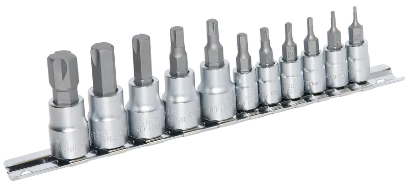 Jet Hextractor 11-Piece Hex Bit Socket Set – Dual 1/4″ & 3/8″ Drive, Metric, Model 601809