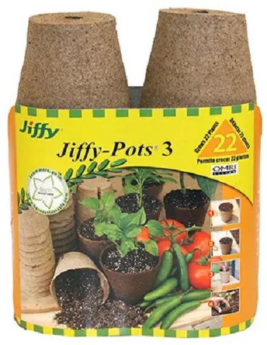 Jiffy JP322 3-Inch Round Peat Pots (22-Pack) – Pack of 18
