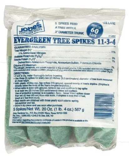 Jobe’s 11-3-4 Evergreen Tree Fertilizer Spikes, Value Pack (320 Spikes)