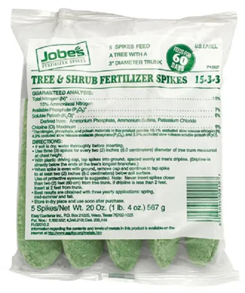 Jobe’s Slow-Release Tree & Shrub Fertilizer Spikes, 15-3-3 (480 Spikes)